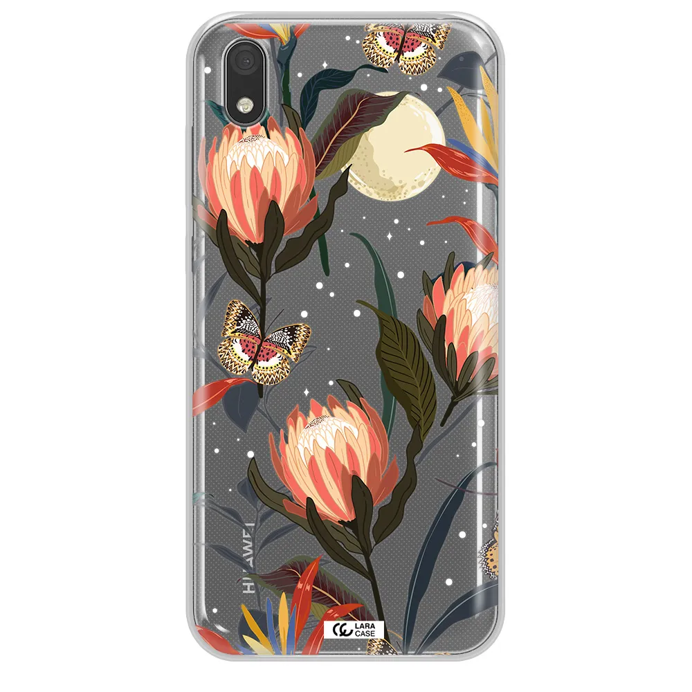 Moon Butterfly Flower Huawei Y5 2019 Clear TPU Case