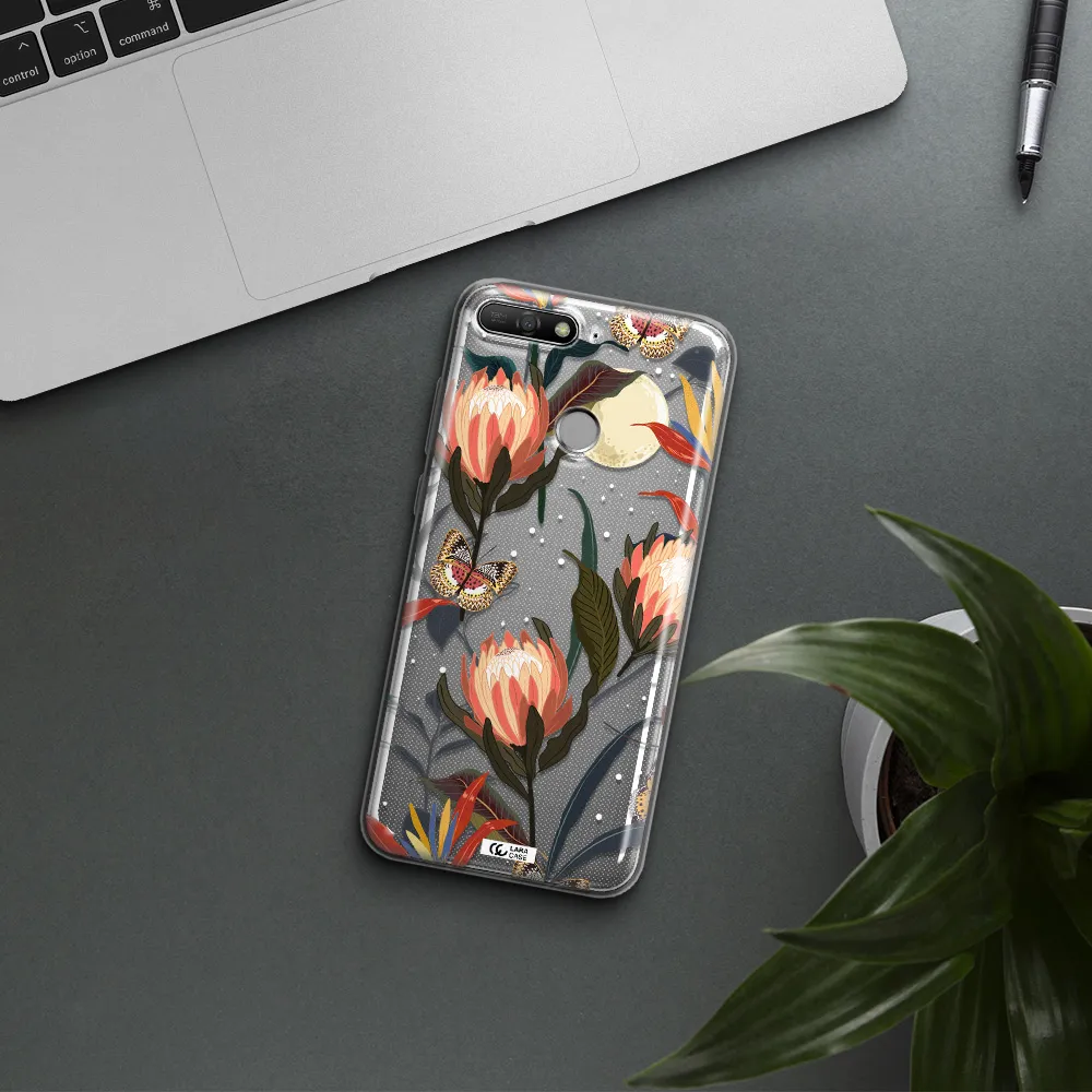 Moon Butterfly Flower Huawei Y6 Prime 2018 Clear TPU Case