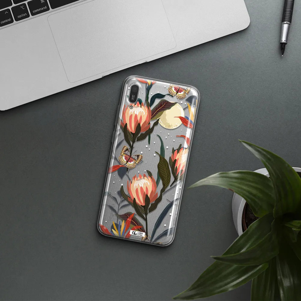 Moon Butterfly Flower Huawei Y6 Pro 2019 Clear TPU Case