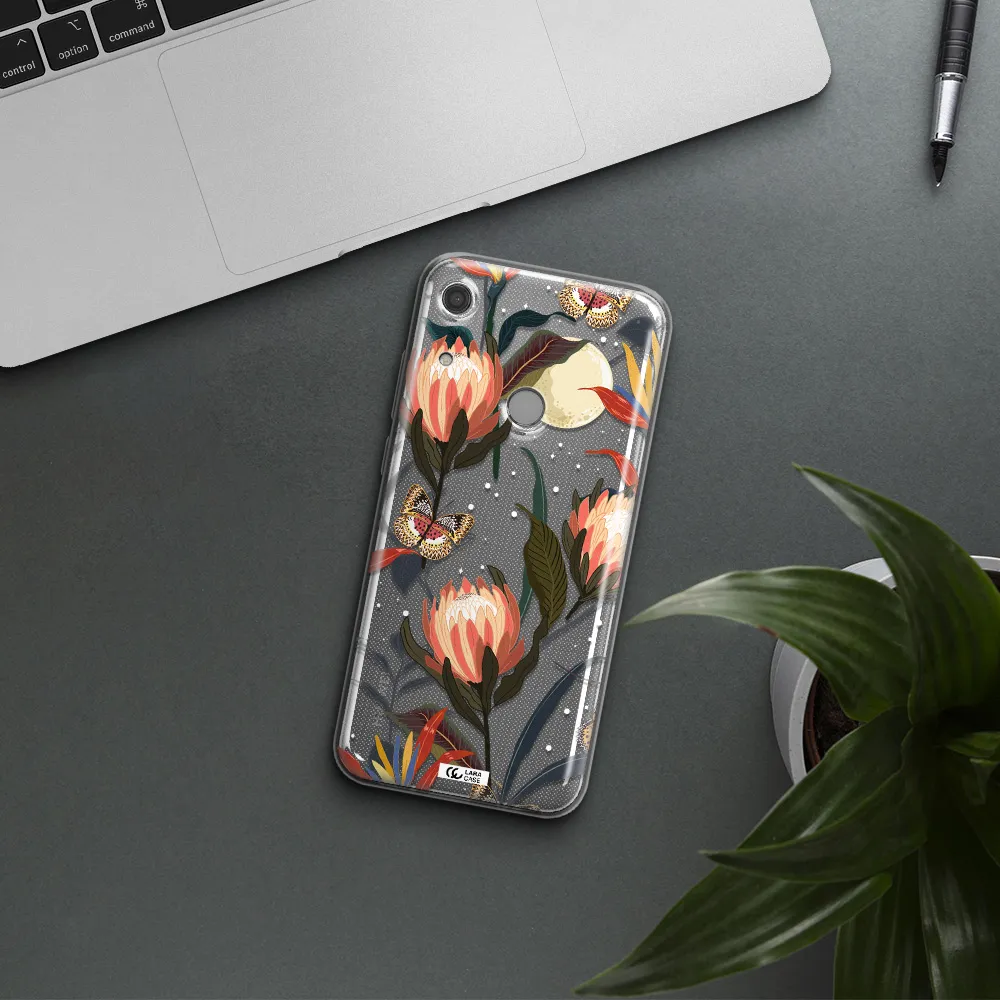 Moon Butterfly Flower Huawei Y6S Clear TPU Case