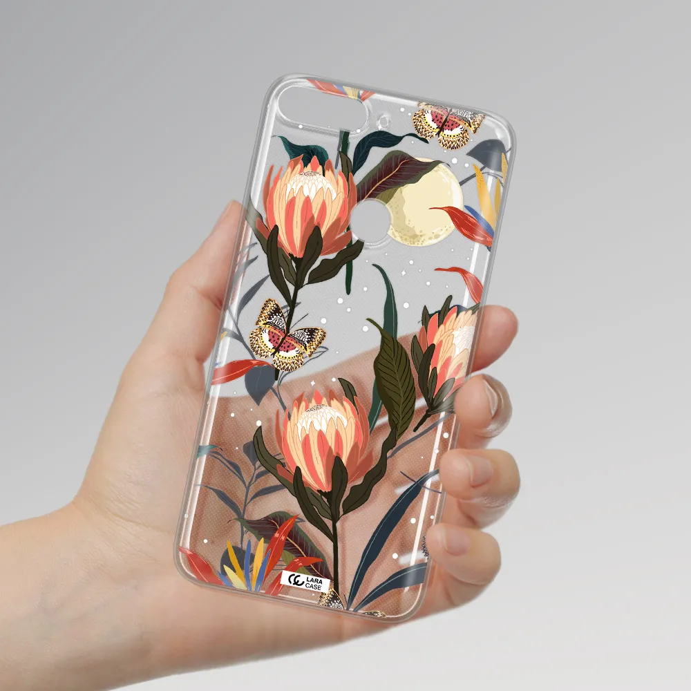 Moon Butterfly Flower Huawei Y7 Prime 2018 Clear TPU Case