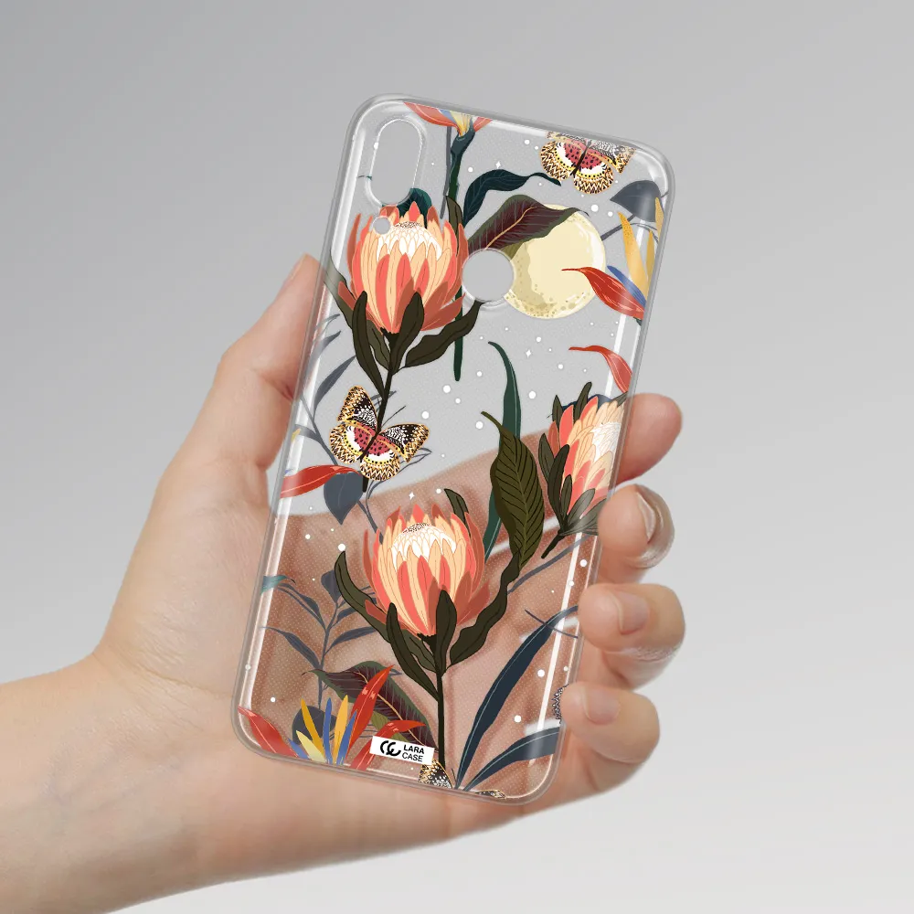 Moon Butterfly Flower Huawei Y9 2019 Clear TPU Case