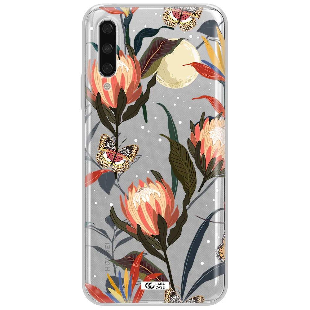 Moon Butterfly Flower Huawei Y9S Clear Tpu Case