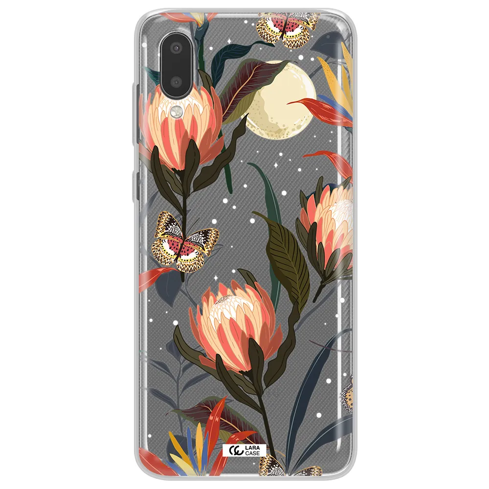 Moon Butterfly Flower Samsung A02 Clear TPU Case