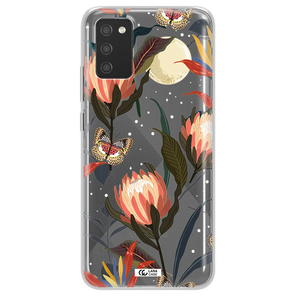 Moon Butterfly Flower Samsung A02S Clear TPU Case