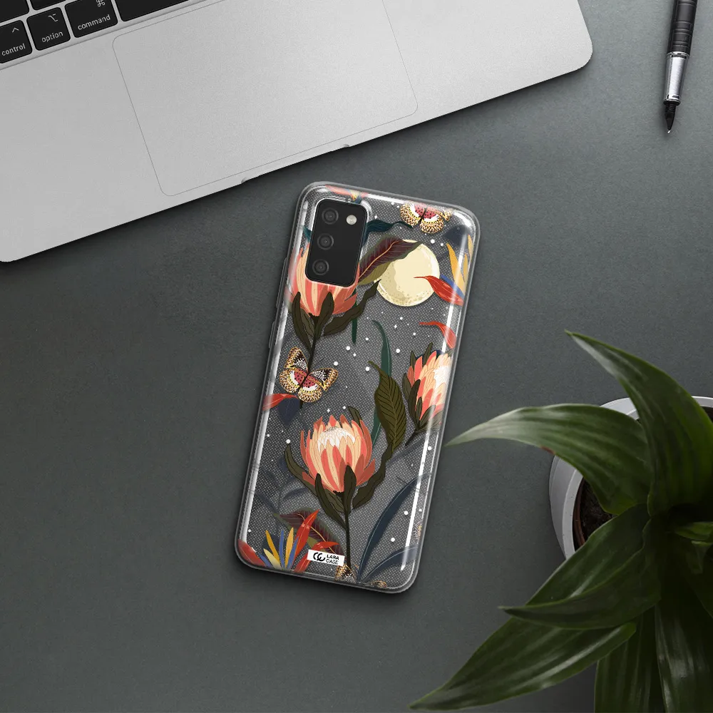 Moon Butterfly Flower Samsung A02S Clear TPU Case
