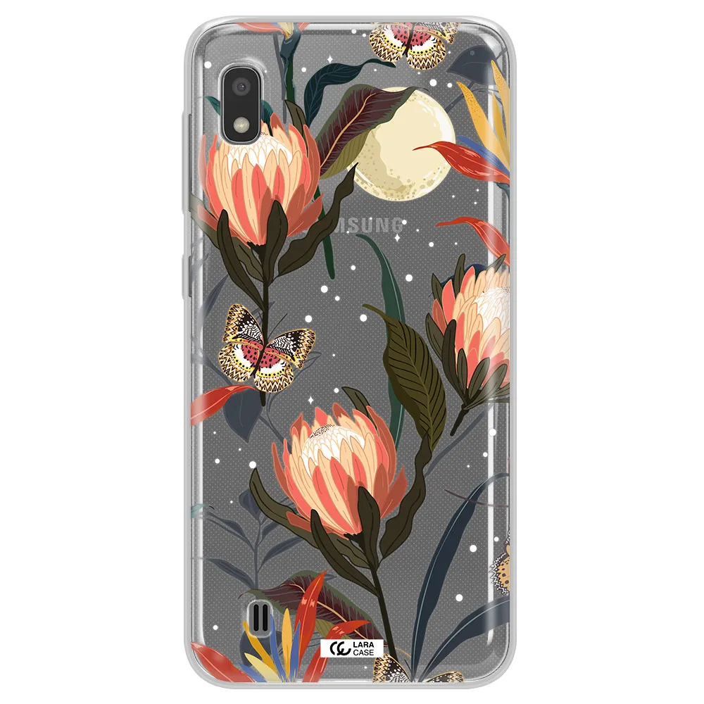 Moon Butterfly Flower Samsung A10 Clear TPU Case