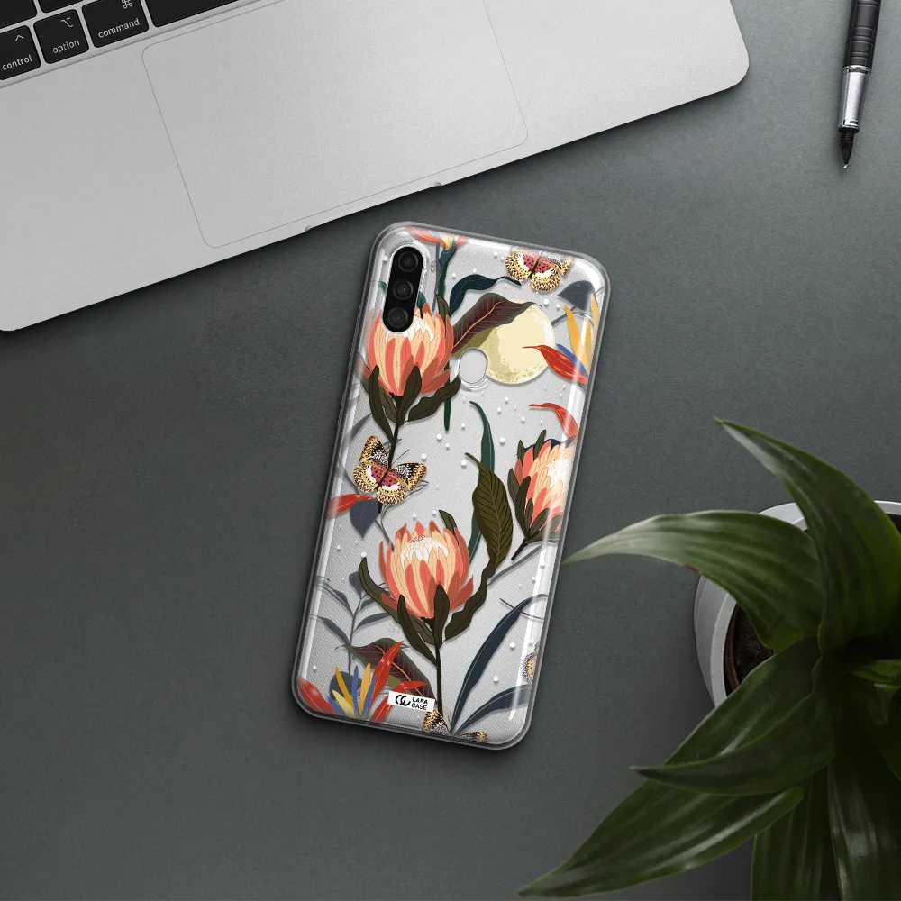 Moon Butterfly Flower Samsung A11 Clear TPU Case