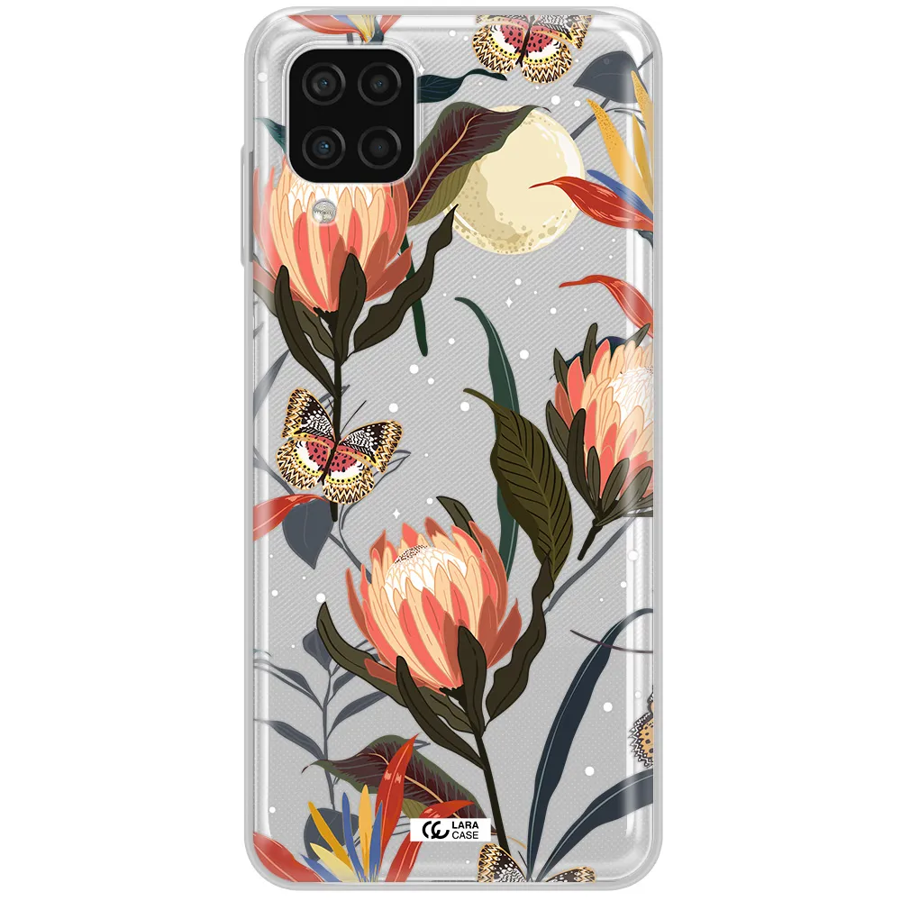 Moon Butterfly Flower Samsung A12 4g Clear TPU Case