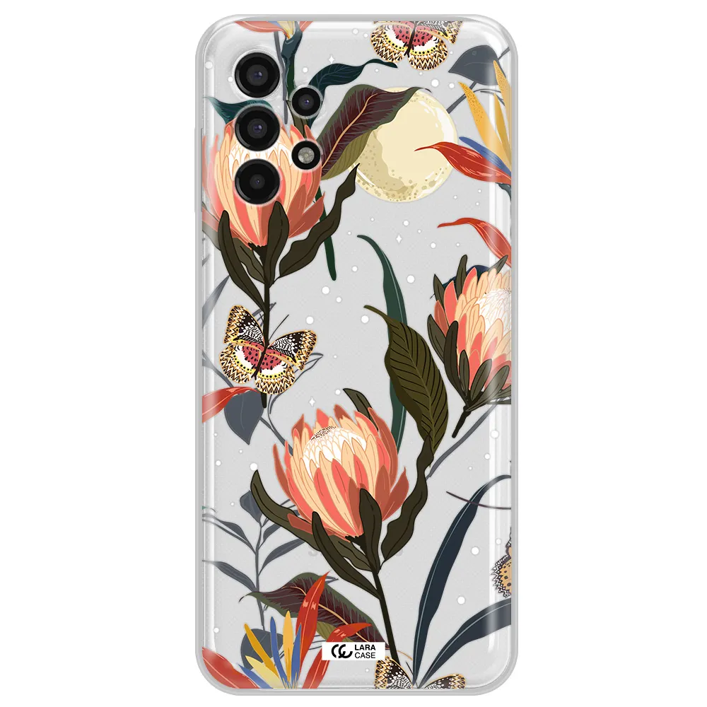 Moon Butterfly Flower Samsung A13 4g Clear TPU Case
