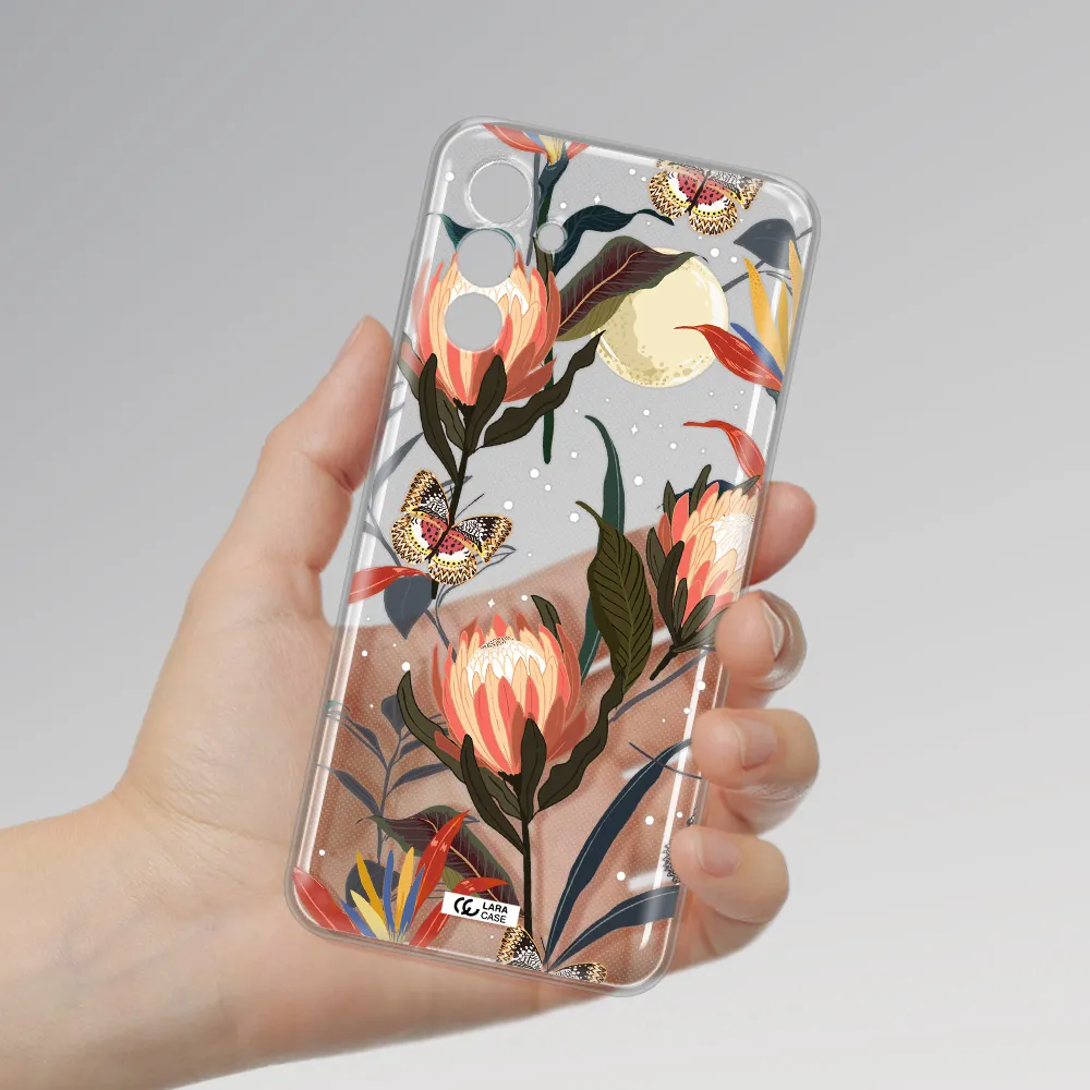Moon Butterfly Flower Samsung A13 5G Clear Tpu Case