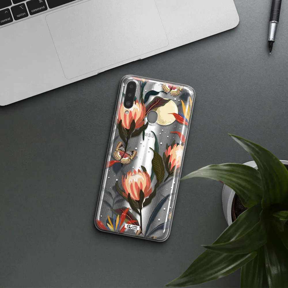 Moon Butterfly Flower Samsung A20S Clear TPU Case