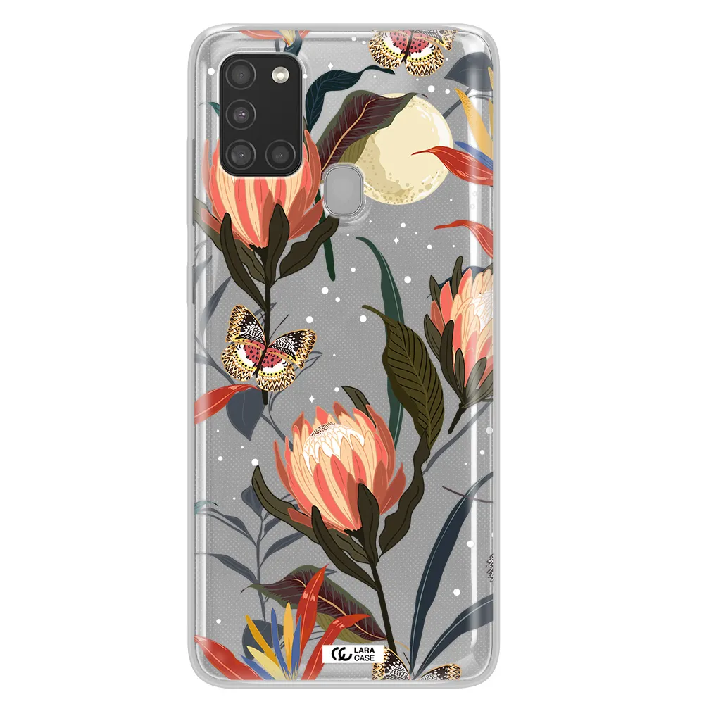 Moon Butterfly Flower Samsung A21S Clear TPU Case