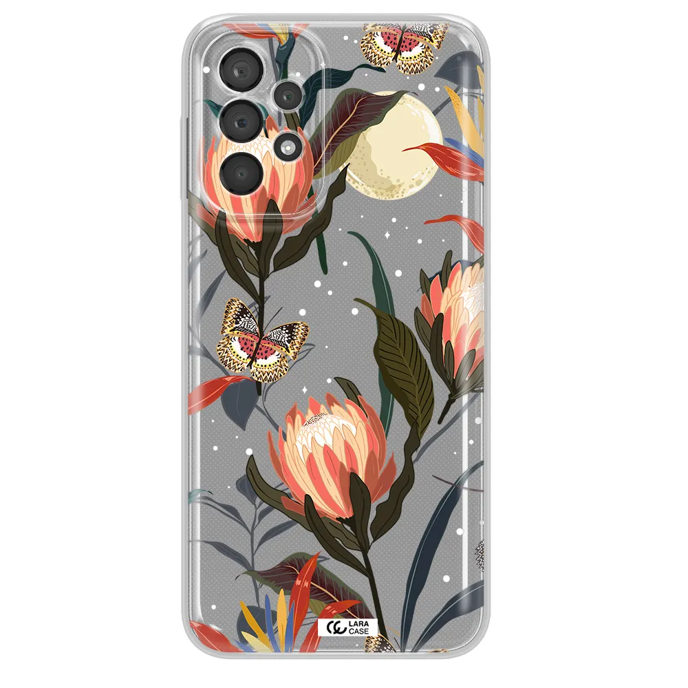 Moon Butterfly Flower Samsung A23 5G Clear Tpu Case