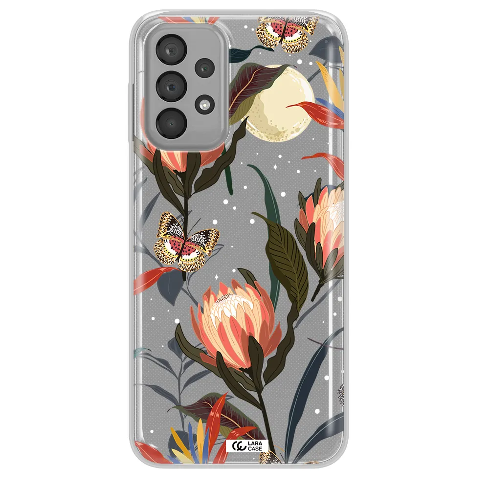 Moon Butterfly Flower Samsung A23 Clear TPU Case
