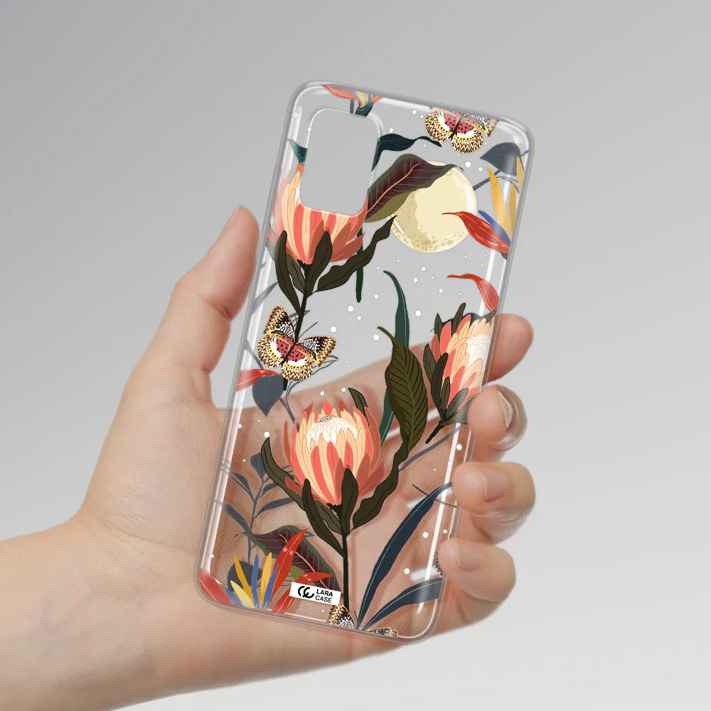 Moon Butterfly Flower Samsung A31 Clear TPU Case