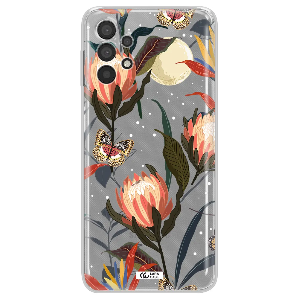 Moon Butterfly Flower Samsung A32 4G Clear Tpu Case