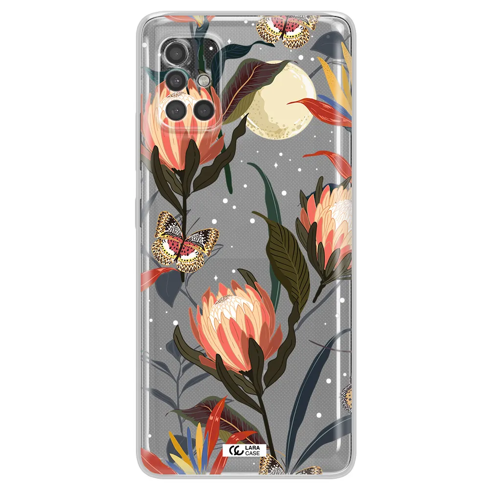 Moon Butterfly Flower Samsung A40S Clear Tpu Case