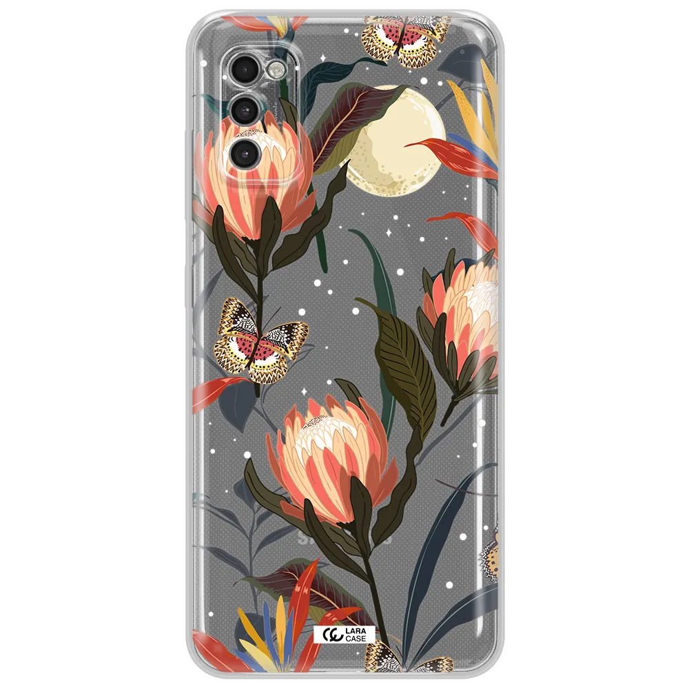Moon Butterfly Flower Samsung A41 Clear Tpu Case