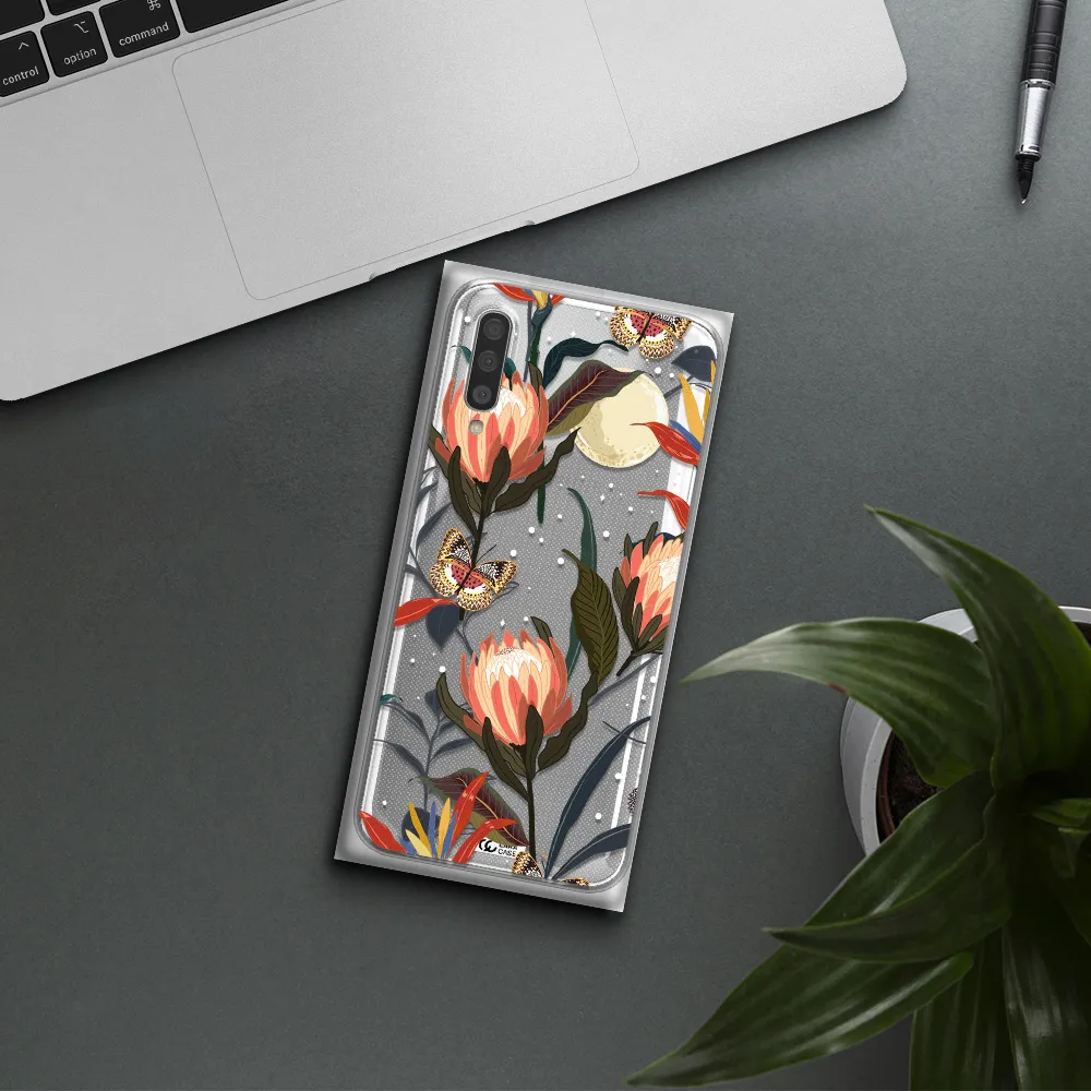 Moon Butterfly Flower Samsung A50S Clear Tpu Case