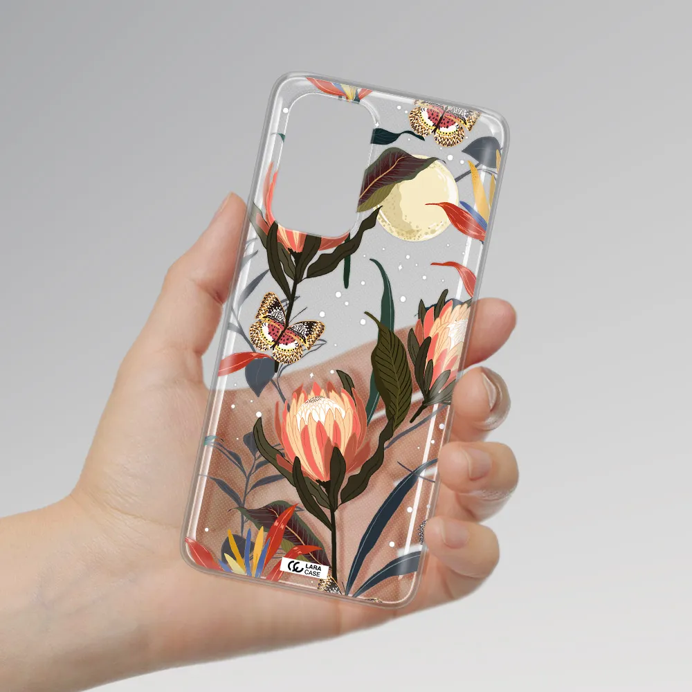 Moon Butterfly Flower Samsung A53 Clear TPU Case
