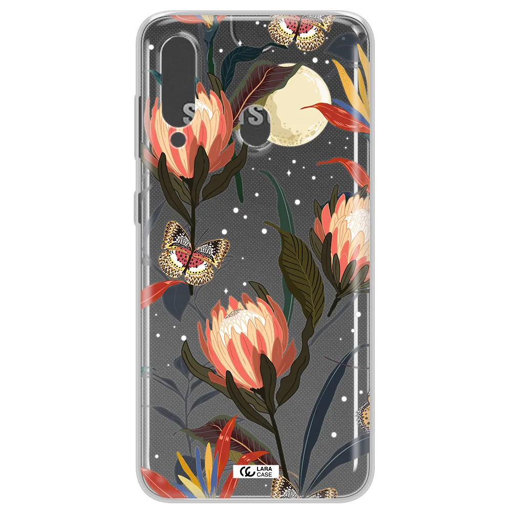 Moon Butterfly Flower Samsung A60 Clear TPU Case