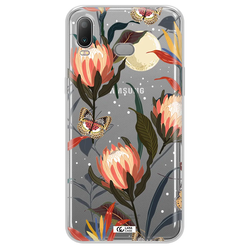 Moon Butterfly Flower Samsung A6S Clear TPU Case