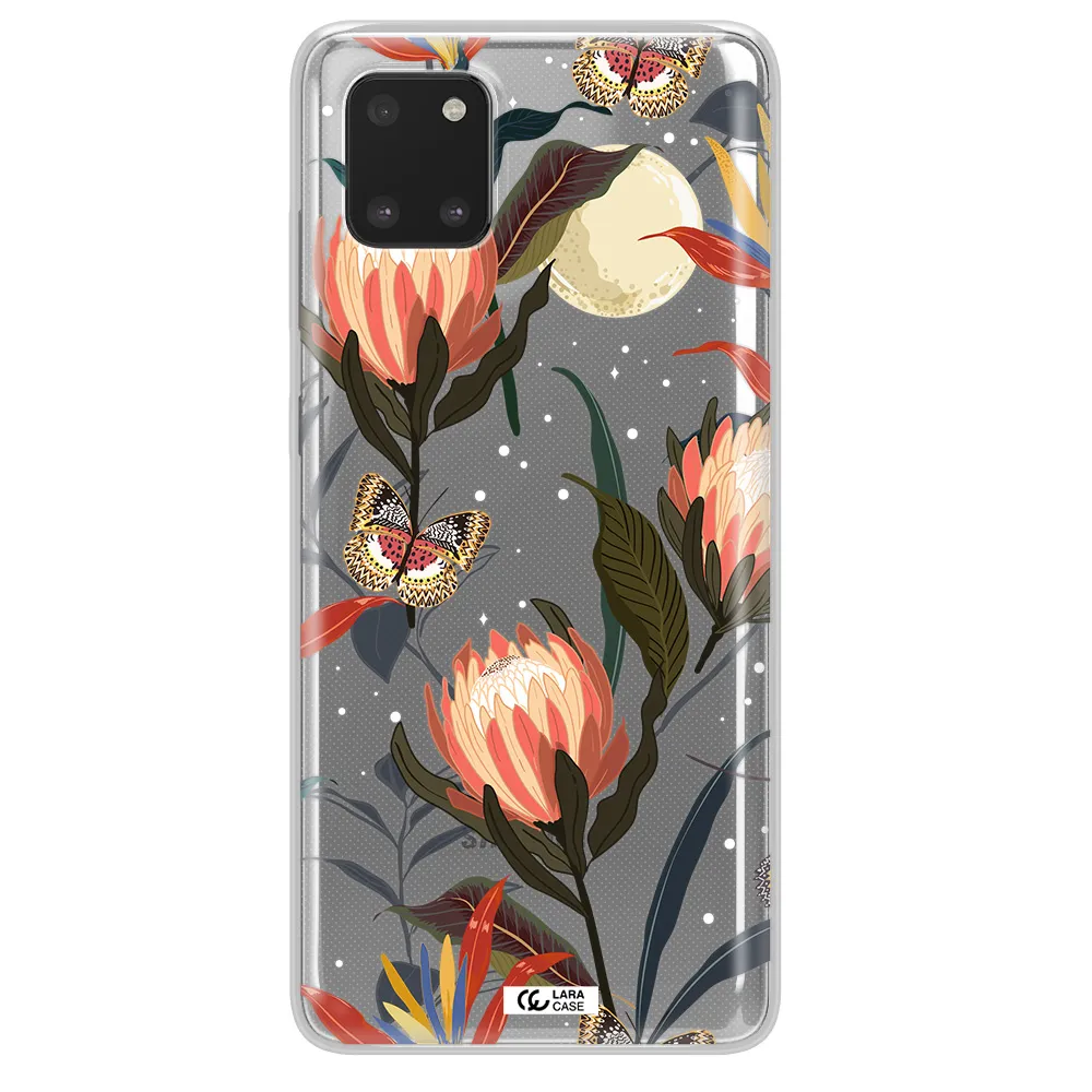 Moon Butterfly Flower Samsung A81 Clear TPU Case