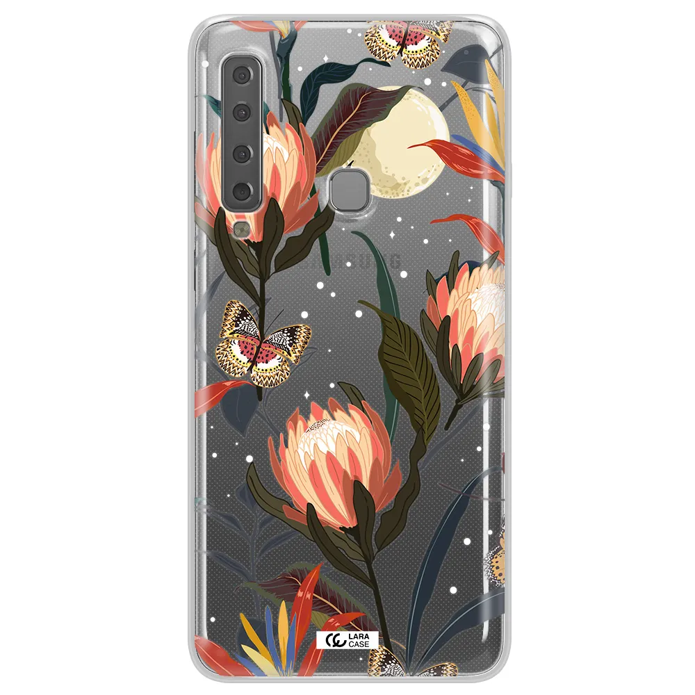 Moon Butterfly Flower Samsung A9 2018 Clear TPU Case