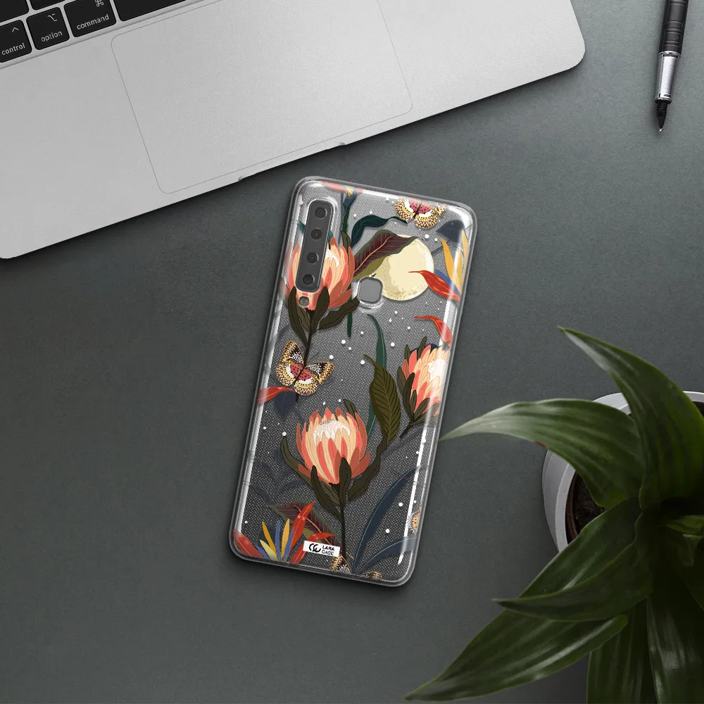 Moon Butterfly Flower Samsung A9 2018 Clear TPU Case