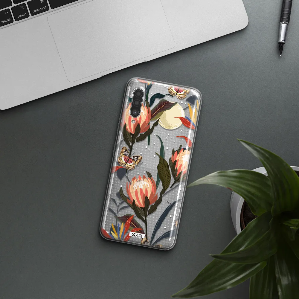 Moon Butterfly Flower Samsung A90 Clear TPU Case