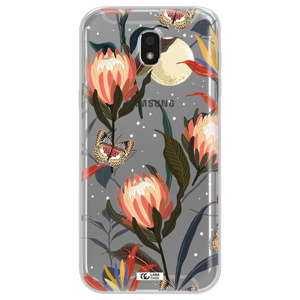 Moon Butterfly Flower Samsung J5 2017 Clear TPU Case