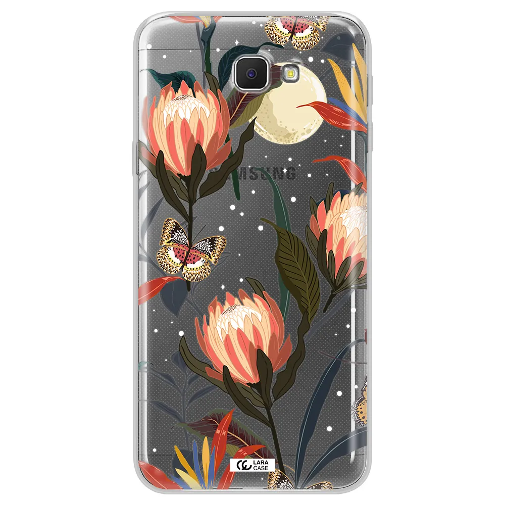 Moon Butterfly Flower Samsung J5 Prime Clear TPU Case