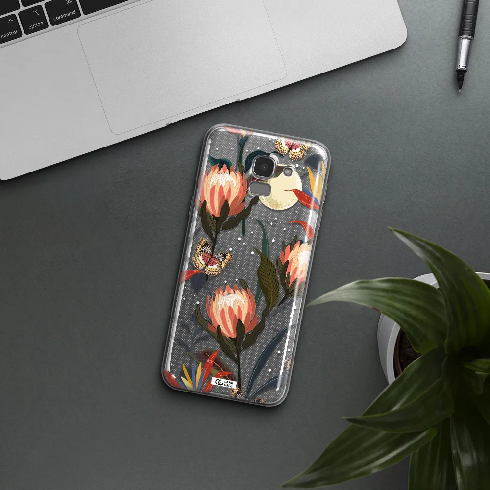 Moon Butterfly Flower Samsung J6 Clear TPU Case