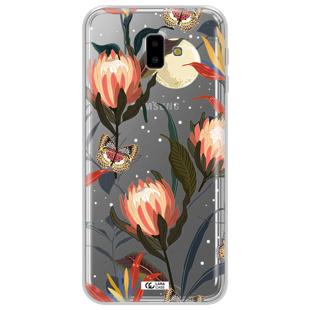 Moon Butterfly Flower Samsung J6 Plus Clear TPU Case