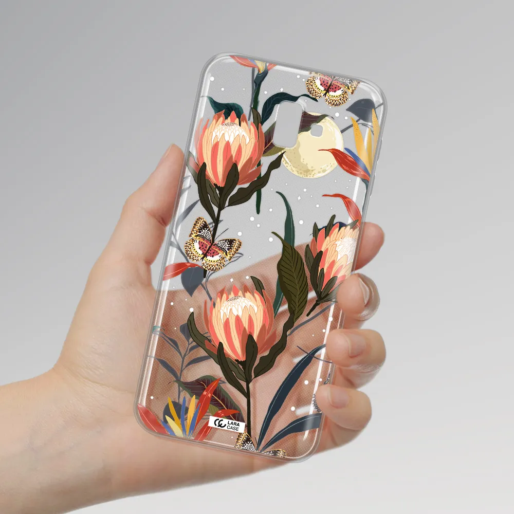 Moon Butterfly Flower Samsung J6 Plus Clear TPU Case