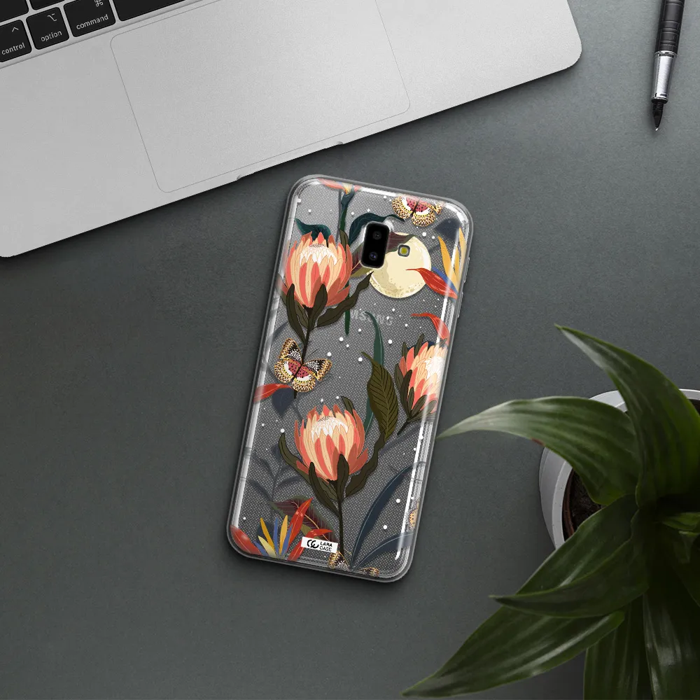Moon Butterfly Flower Samsung J6 Plus Clear TPU Case