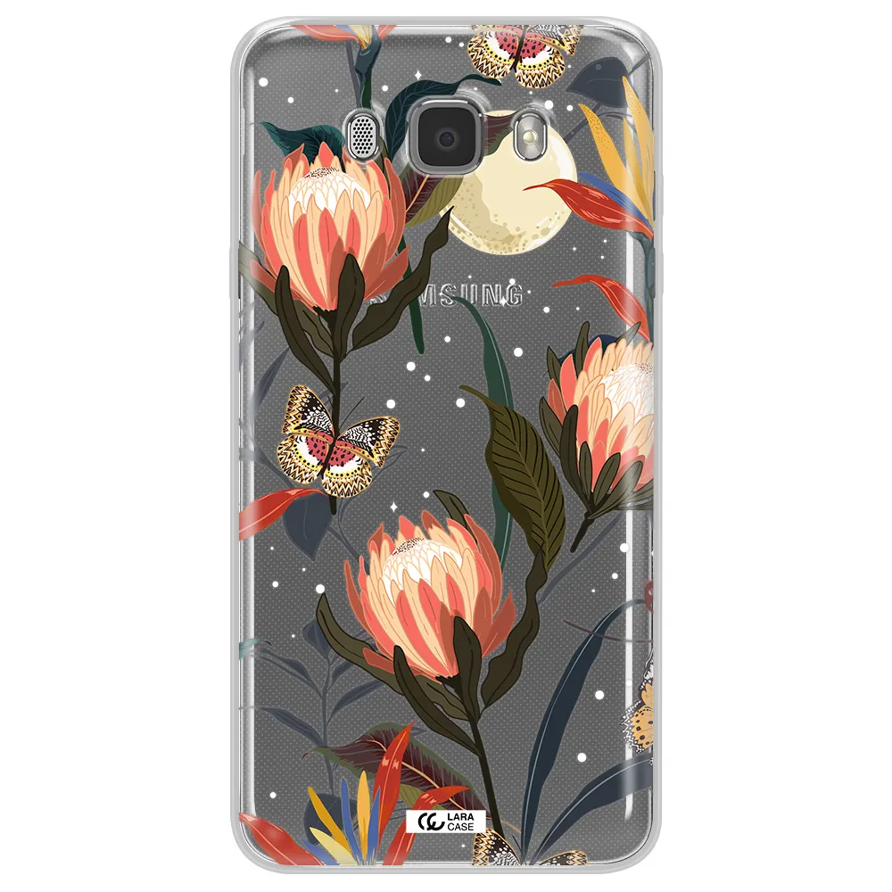 Moon Butterfly Flower Samsung J7 2016 Clear TPU Case