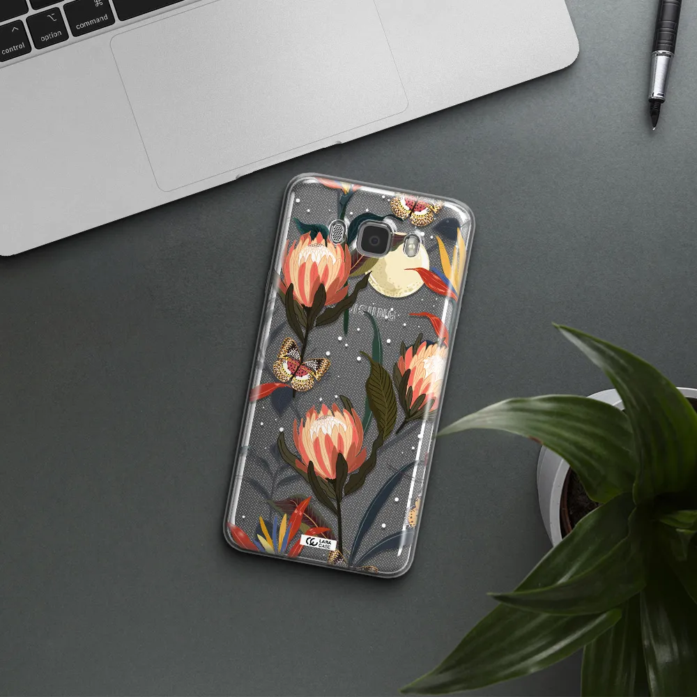 Moon Butterfly Flower Samsung J7 2016 Clear TPU Case