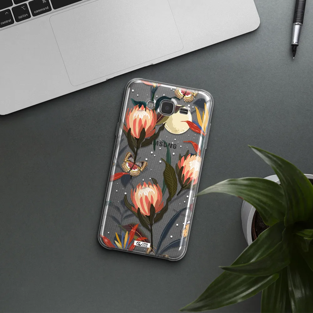Moon Butterfly Flower Samsung J7 Clear TPU Case