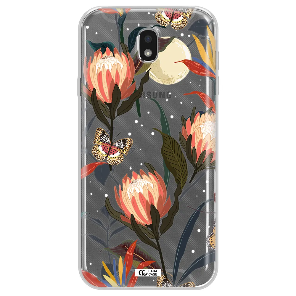 Moon Butterfly Flower Samsung J7 Pro Clear TPU Case
