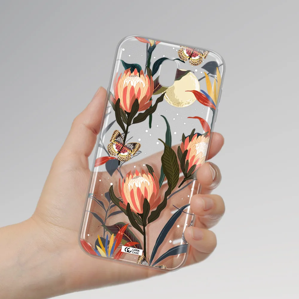 Moon Butterfly Flower Samsung J7 Pro Clear TPU Case