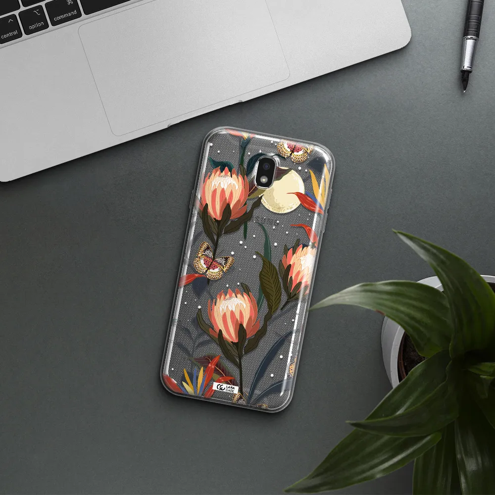 Moon Butterfly Flower Samsung J7 Pro Clear TPU Case