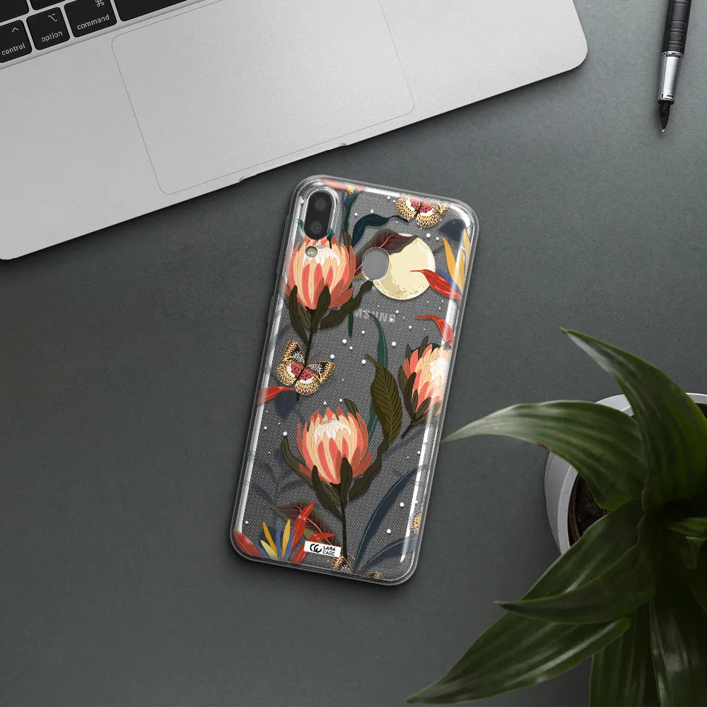 Moon Butterfly Flower Samsung M20 Clear TPU Case