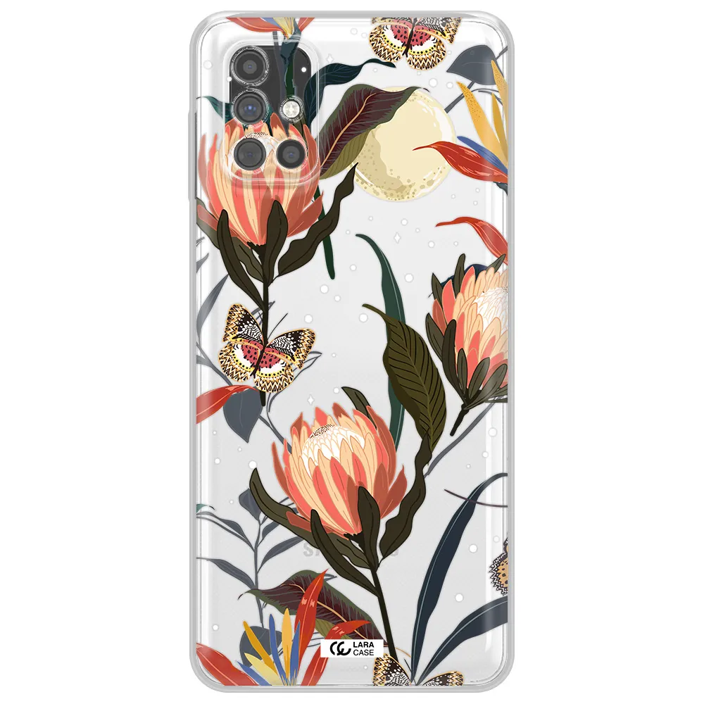 Moon Butterfly Flower Samsung M51 Clear TPU Case
