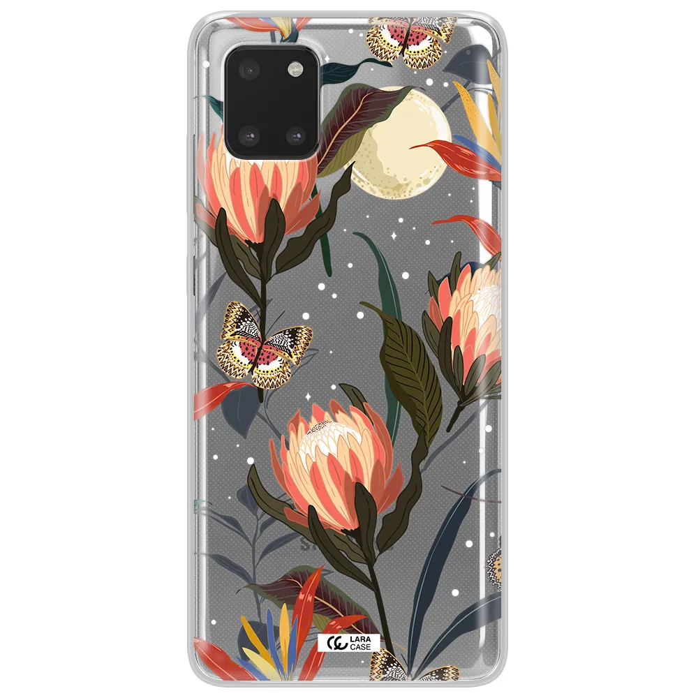 Moon Butterfly Flower Samsung Note 10 Lite Clear TPU Case