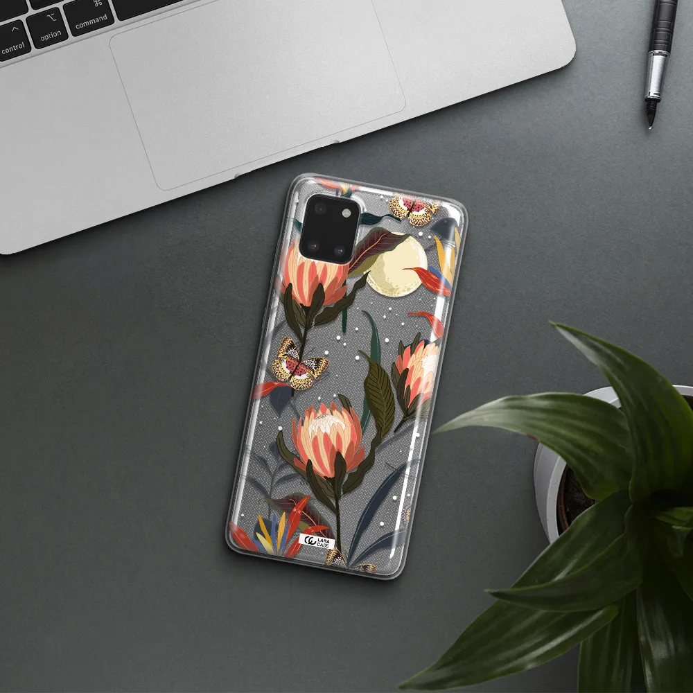 Moon Butterfly Flower Samsung Note 10 Lite Clear TPU Case