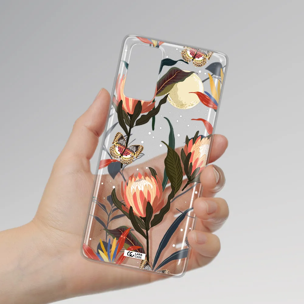 Moon Butterfly Flower Samsung Note 20 Clear TPU Case