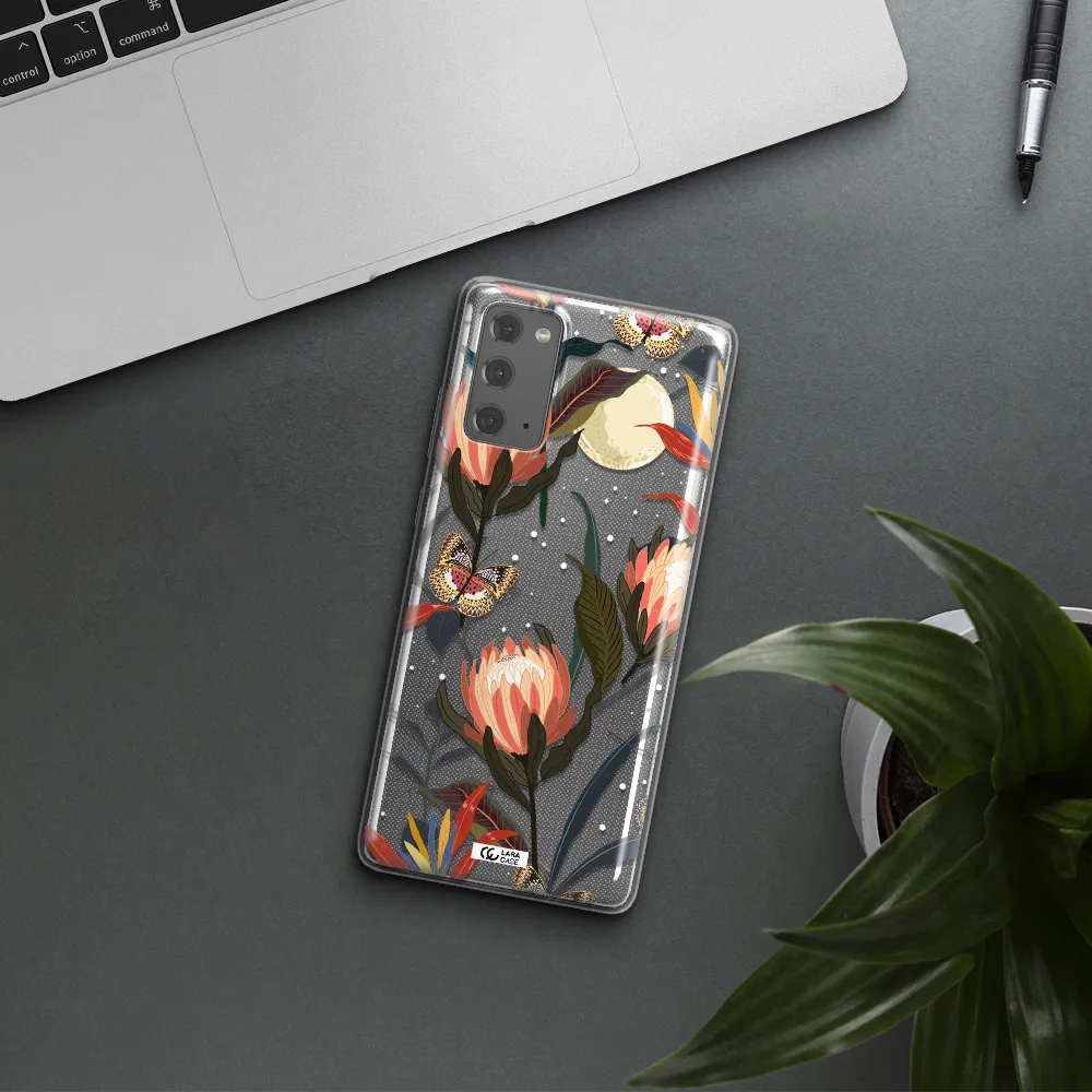 Moon Butterfly Flower Samsung Note 20 Clear TPU Case