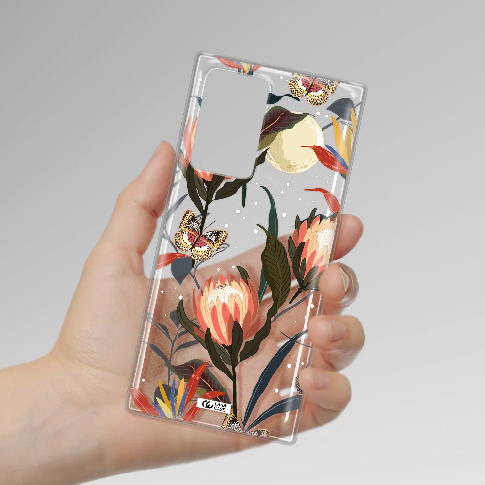 Moon Butterfly Flower Samsung Note 20 Ultra Clear TPU Case